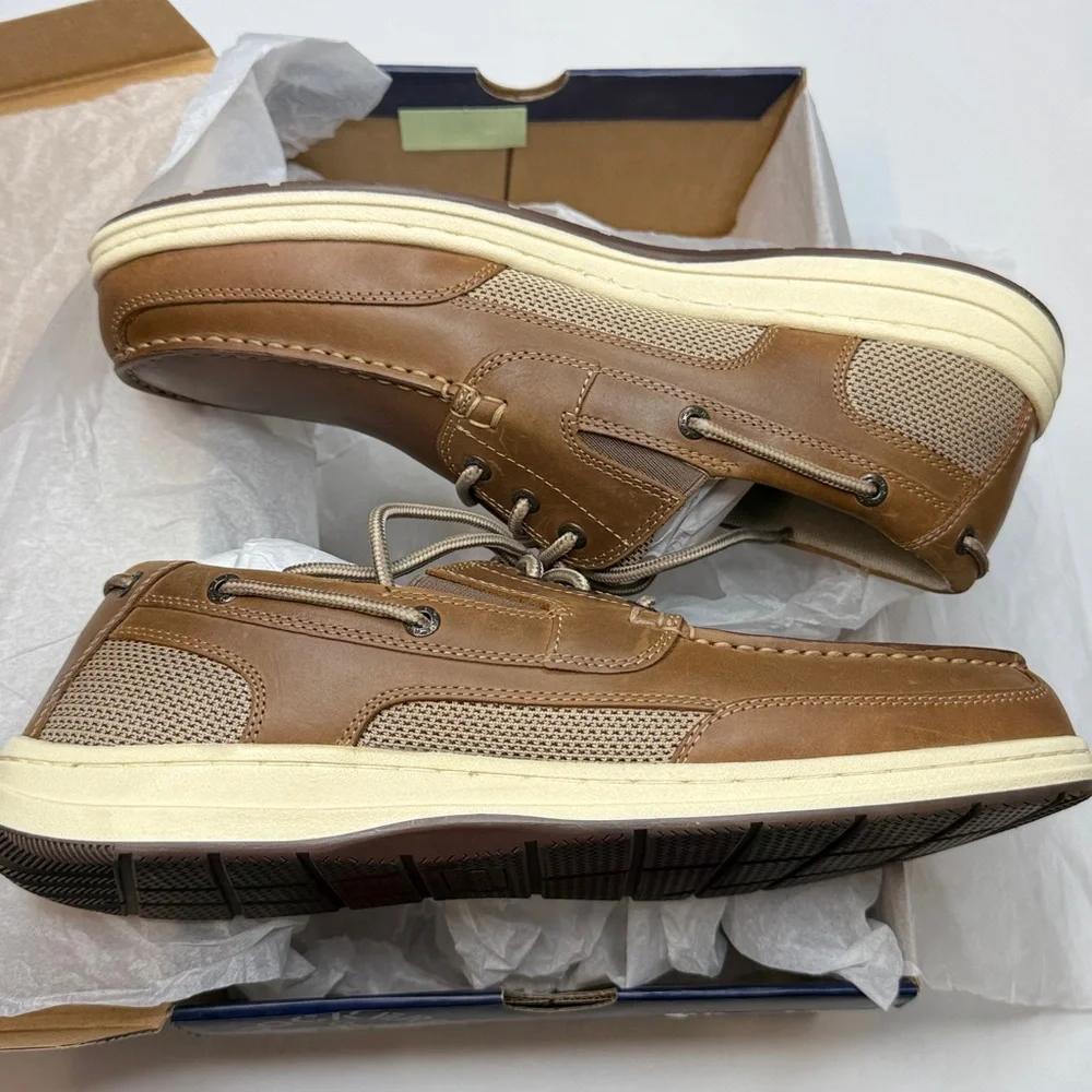 Dockers Men's Beacon Leather Casual Boat Shoe with NeverWet- Size 11.5M